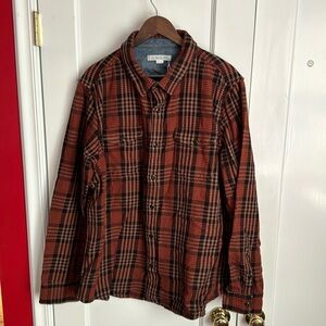 Outerknown Blanket Shirt Canyon Clay Cargo Plaid